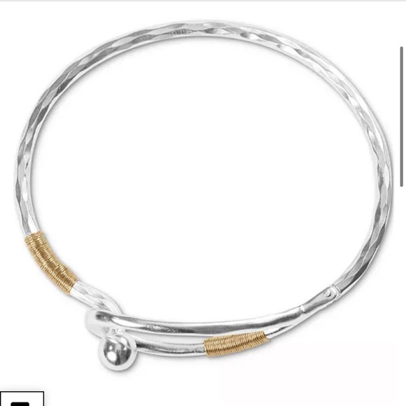 Lucky Brand Silver and Gold Wrapped Bangle - Picture 3 of 6